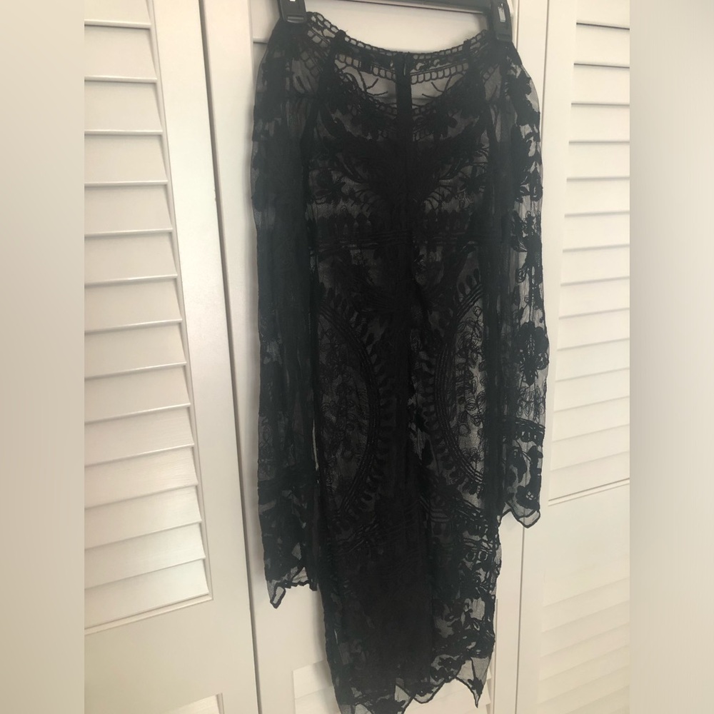 Lace Sheer Black Over Dress